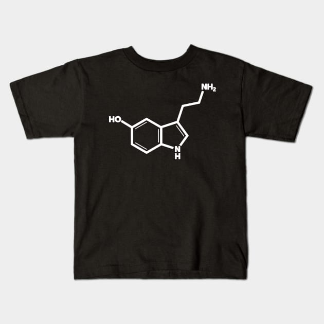 Serotonin - White Kids T-Shirt by ScienceCorner